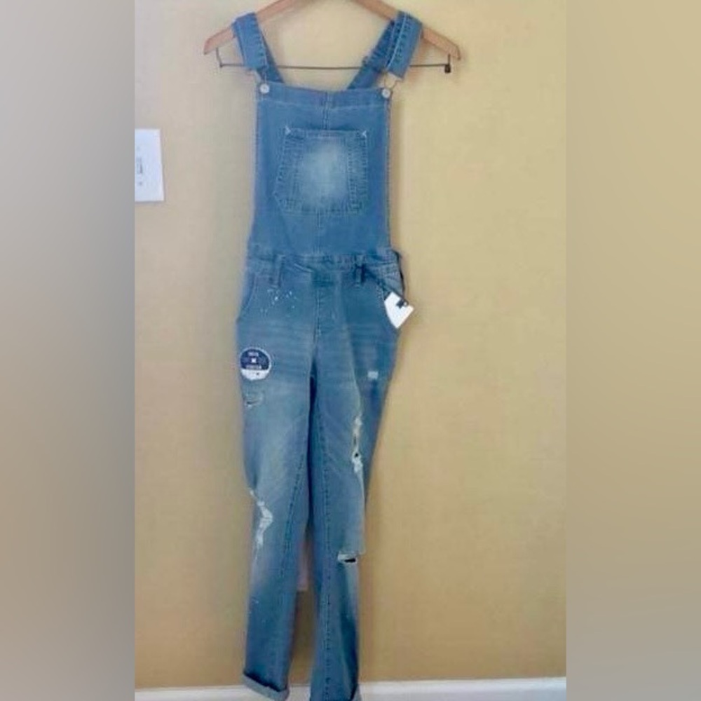 NWT Wax Jeans Distressed Overalls